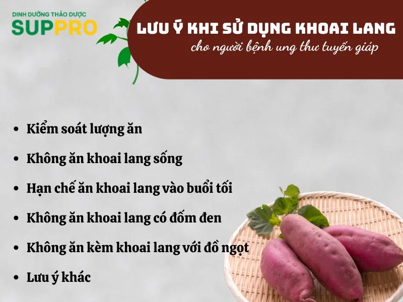 Lưu ý khi sử dụng khoai lang cho người ung thư tuyến giáp